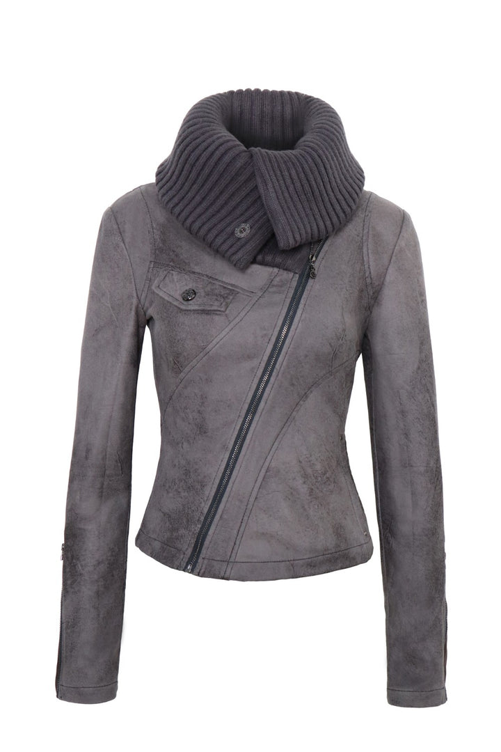 Suede Knit Collar Jacket
