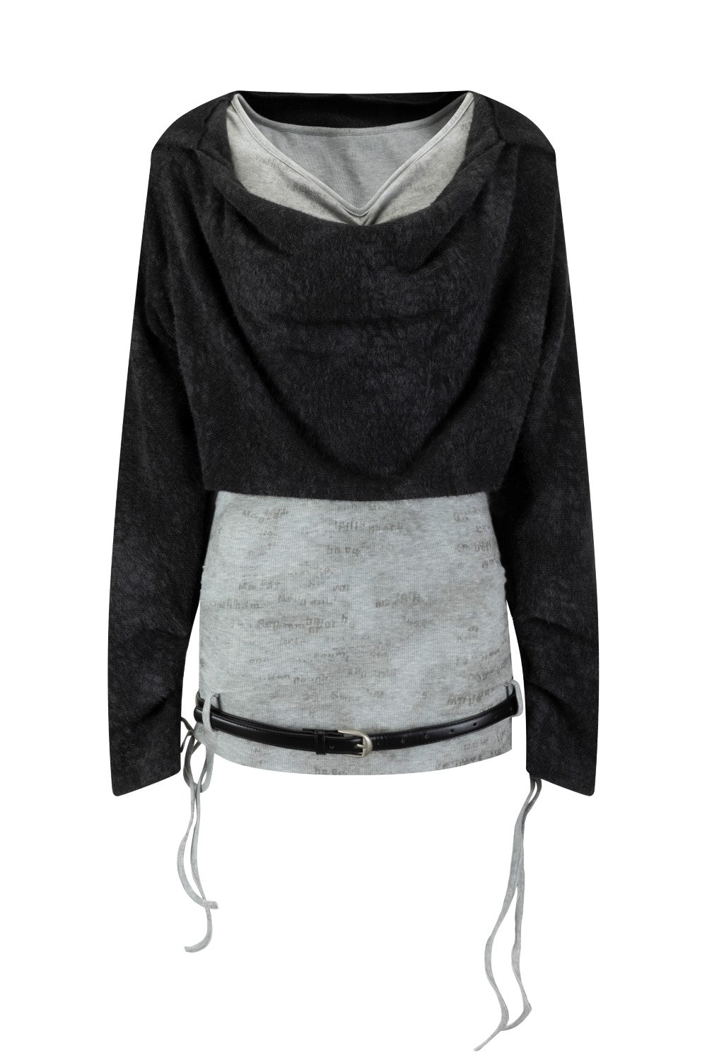 Hooded Drape Layer Shirt