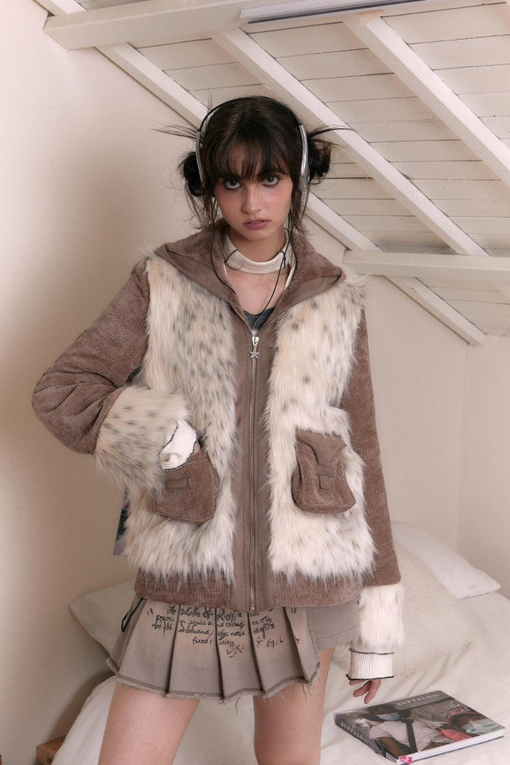 Faux Fur Patchwork Shibuya Plush Jacket - Pixie Rebels