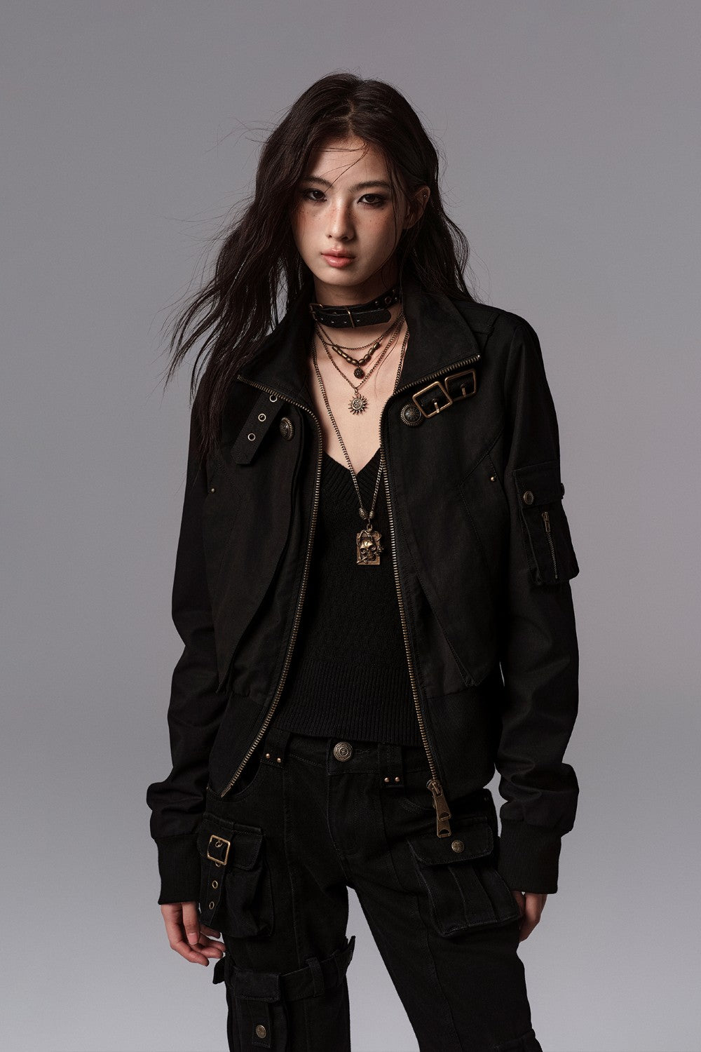 Buckle Collar Utility Jacket