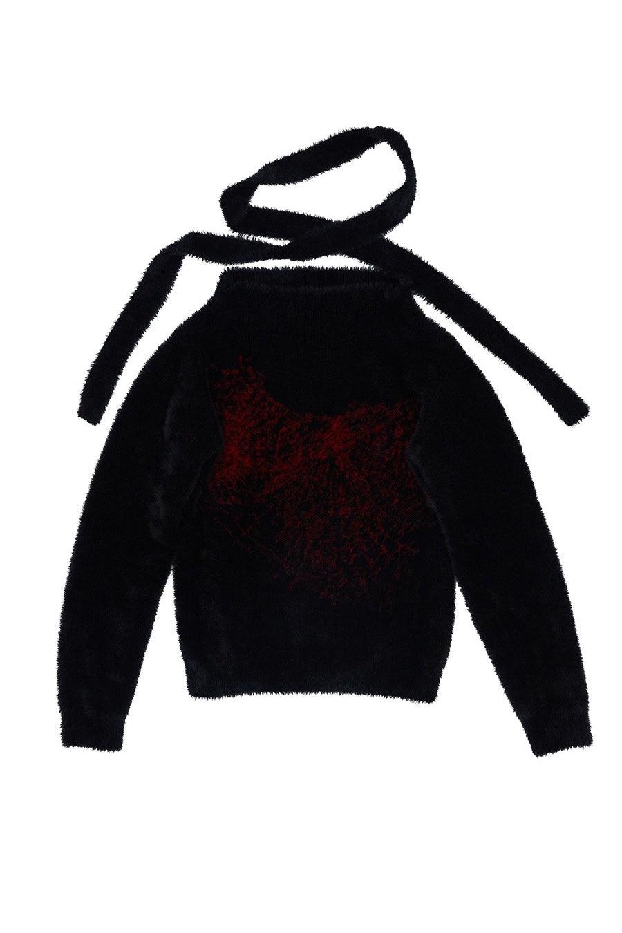 Off-Shoulder Plush Sweater Black - Pixie Rebels