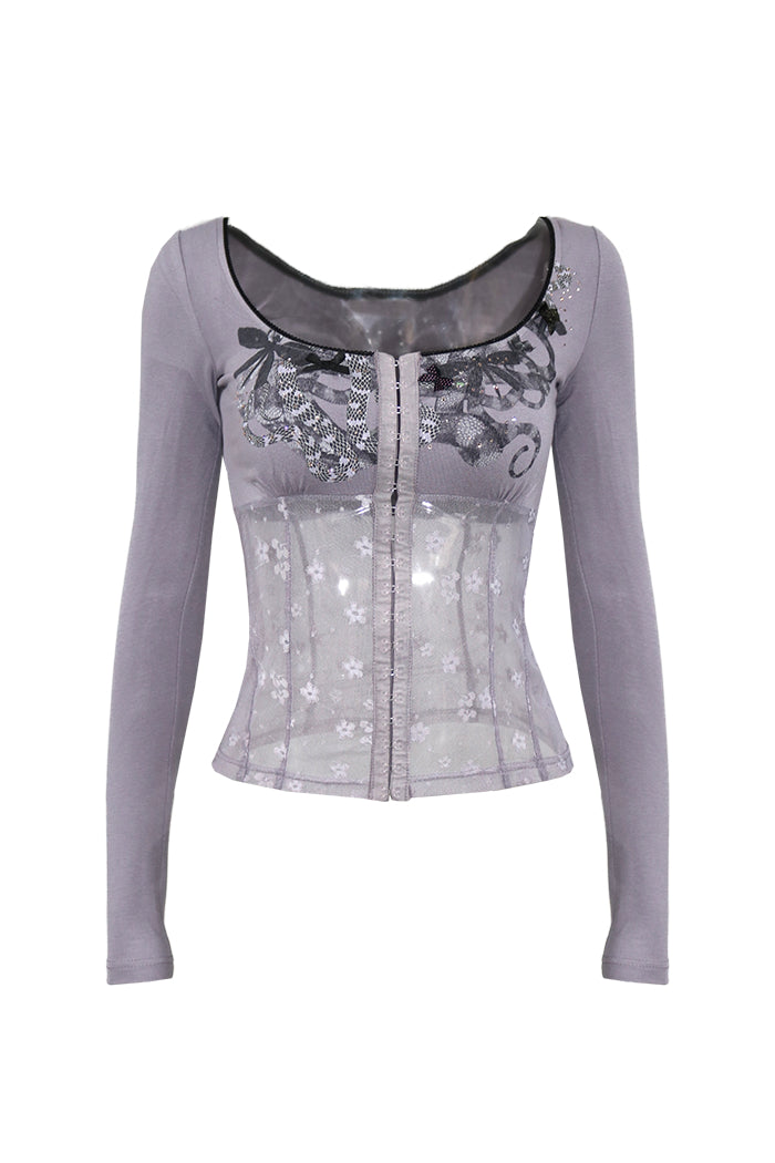 Selene Sheer Corset Top