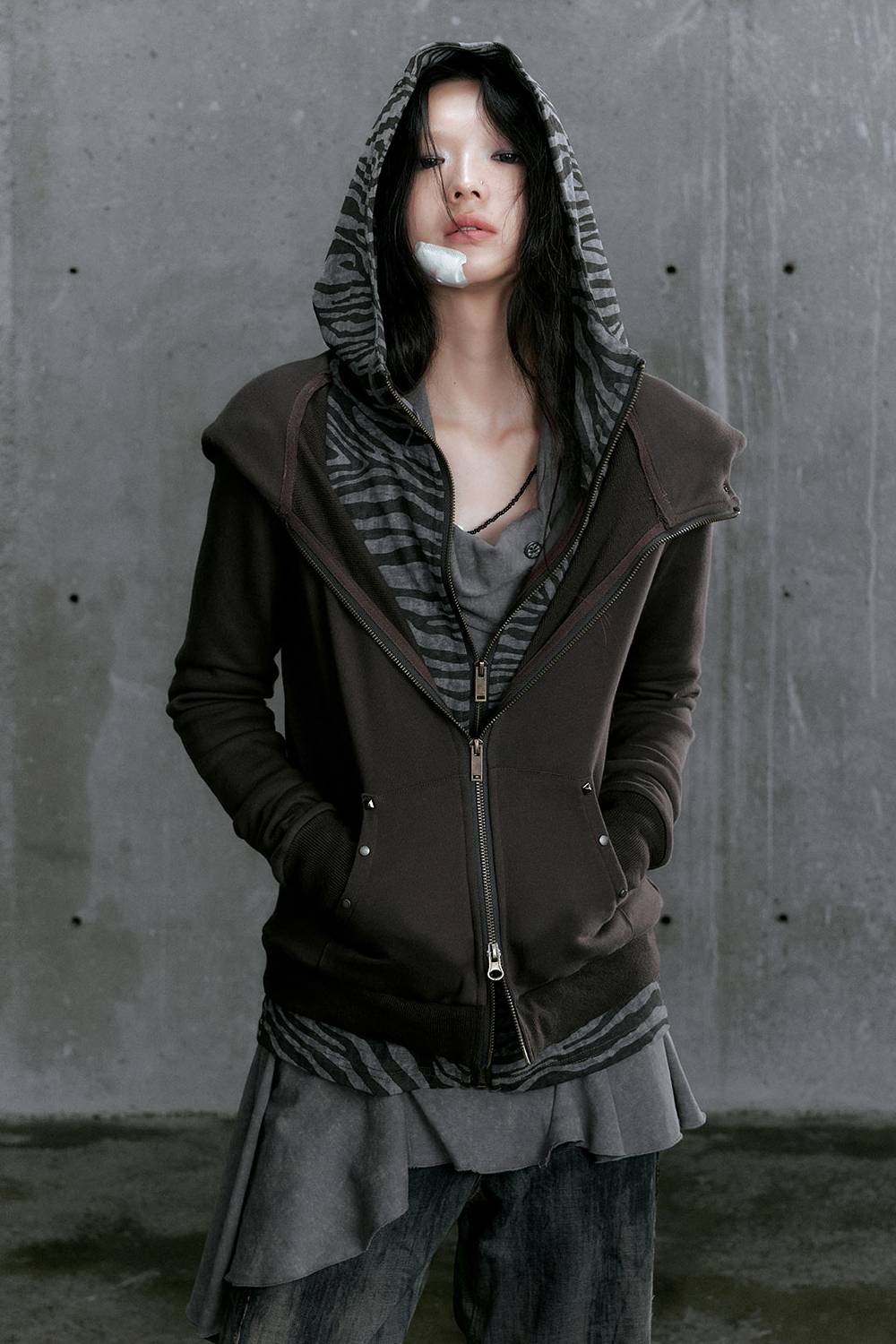 Layered Contrast Hoodie