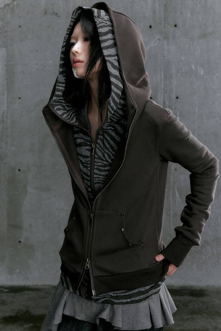 Layered Contrast Hoodie