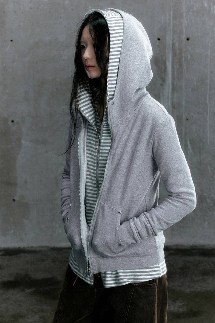 Layered Contrast Hoodie