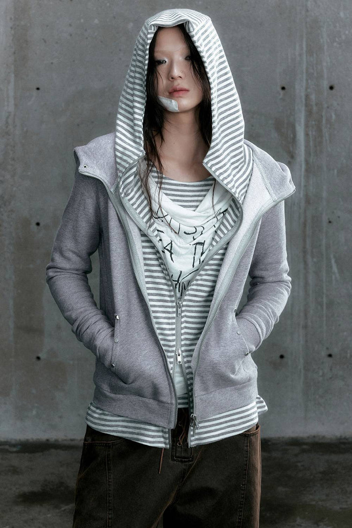 Layered Contrast Hoodie