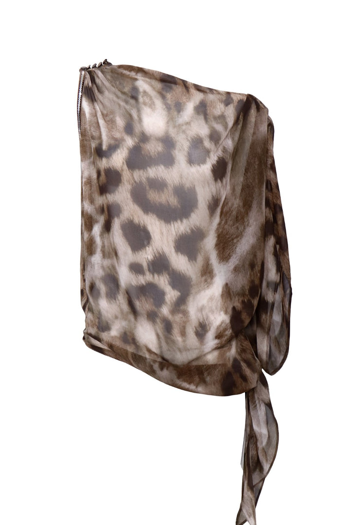 Leopard Chiffon Batwing Top