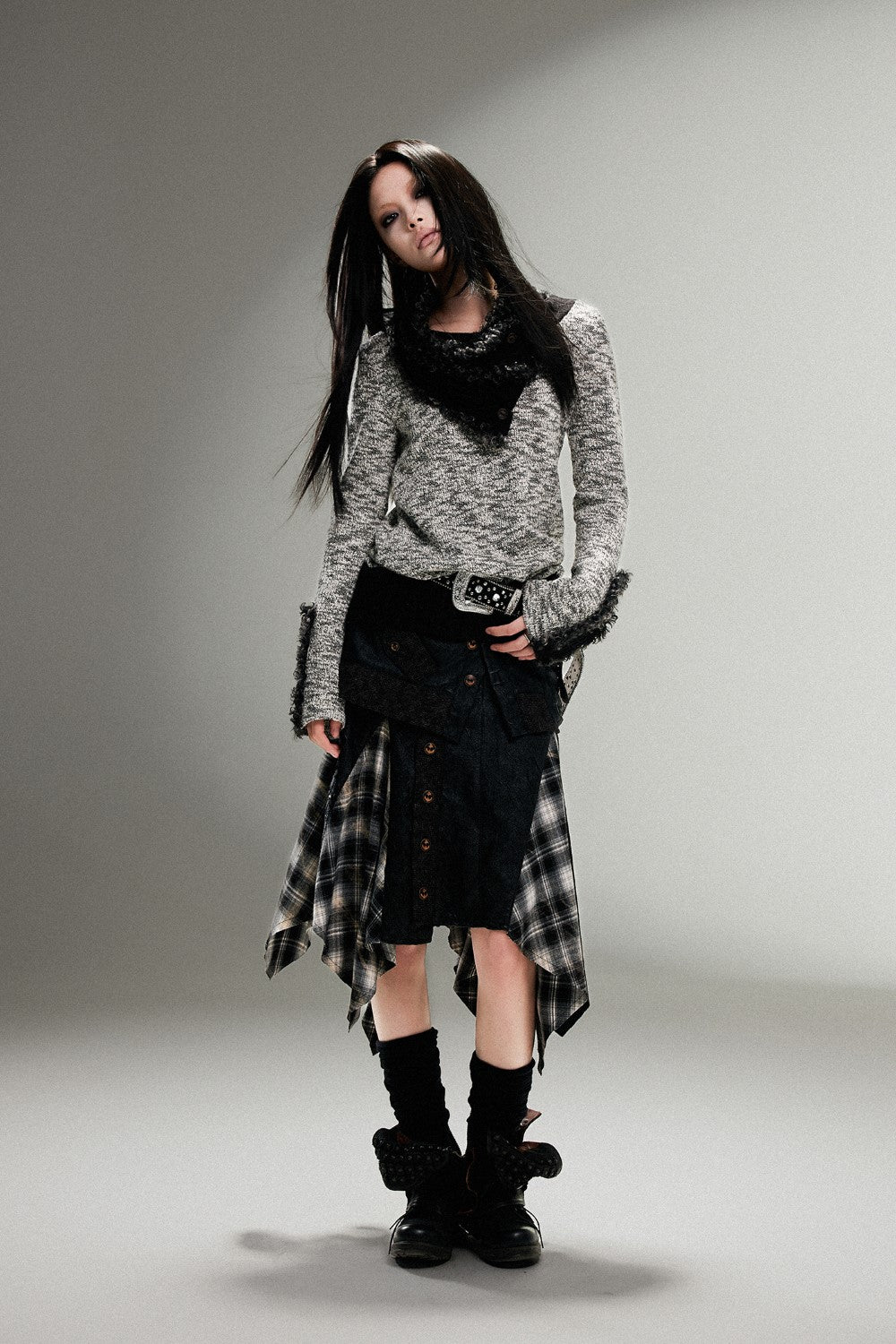 Asymmetrical Contrast Skirt