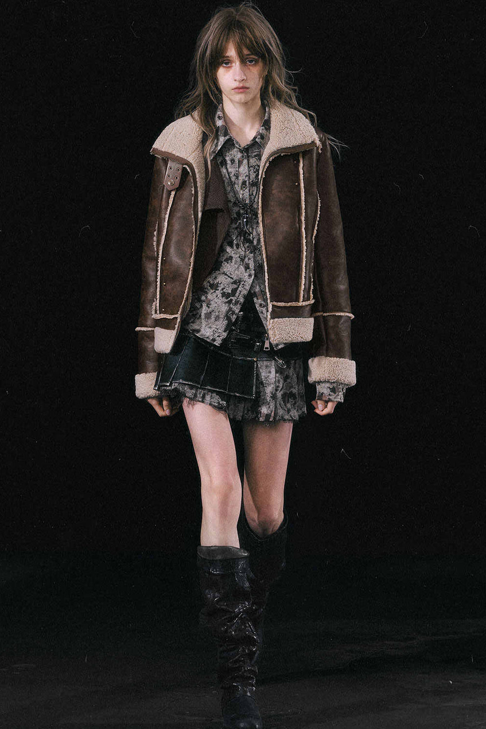 Buckled Leather Coat