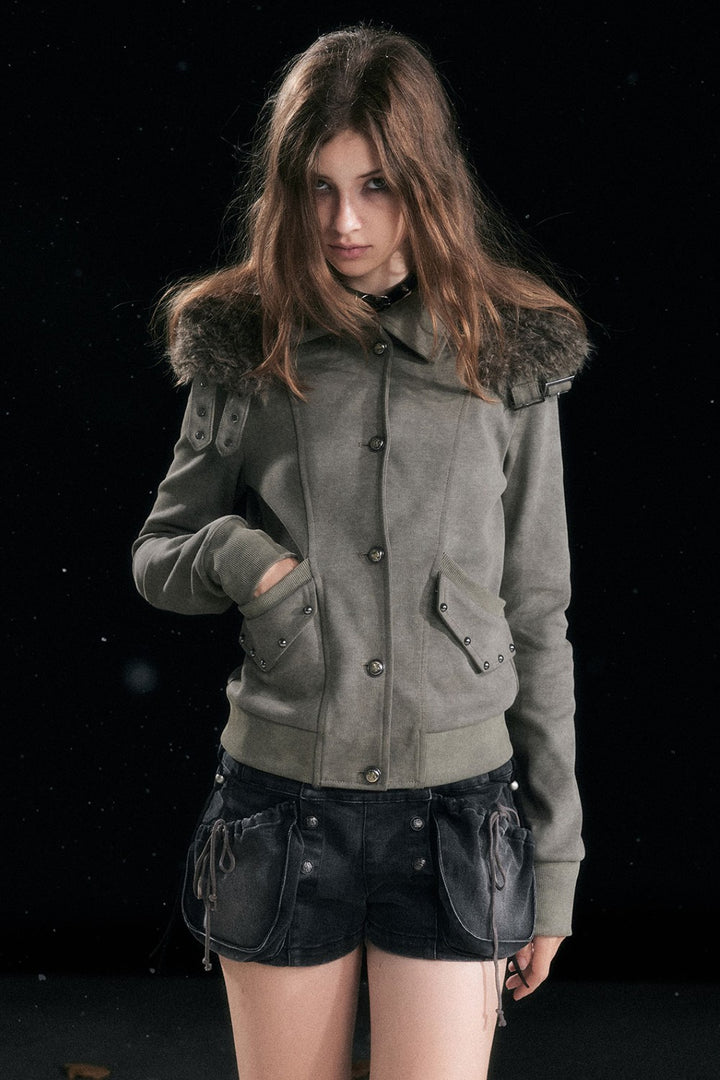 Lena Retro Moss Jacket