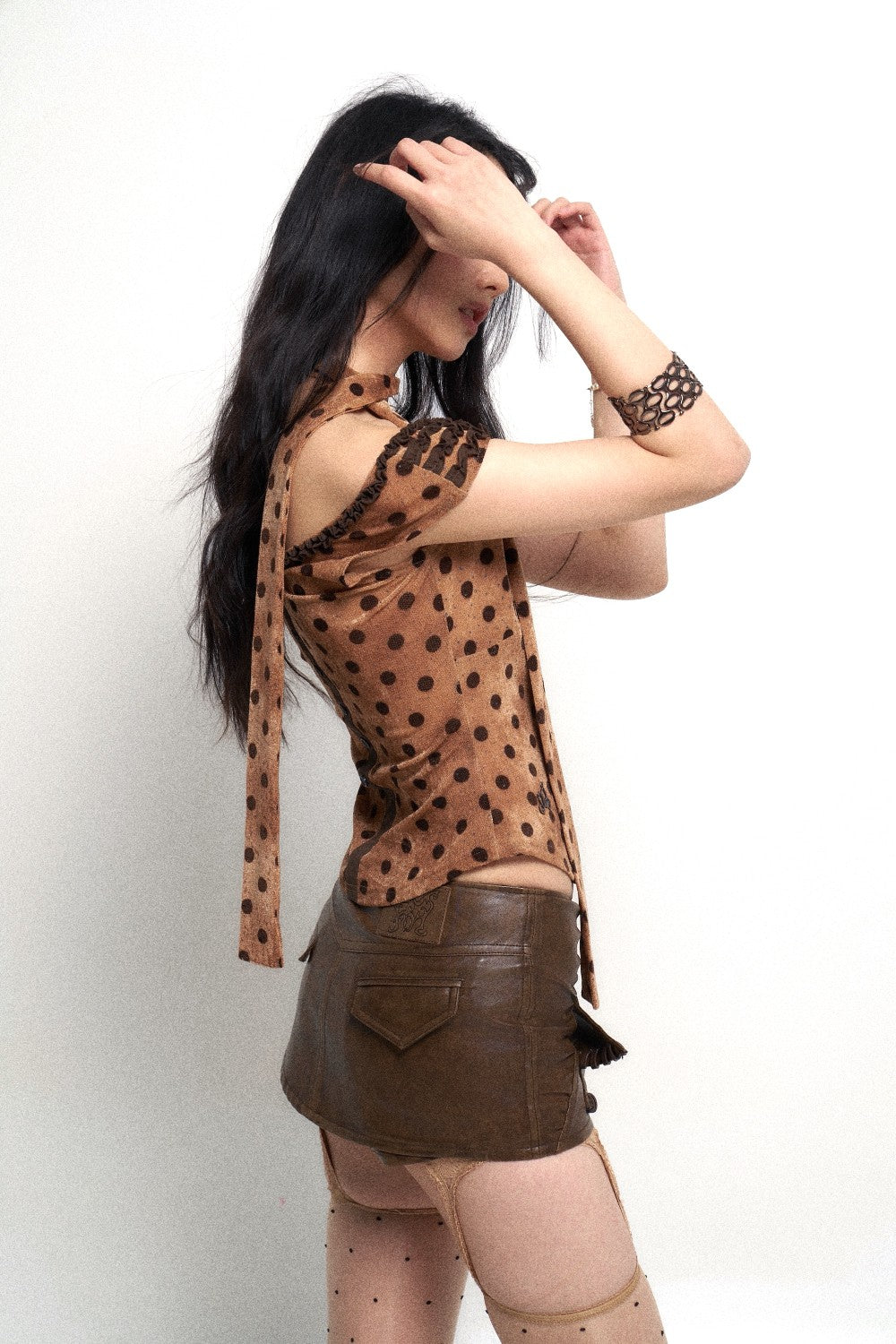 Polka Dot Top Brown