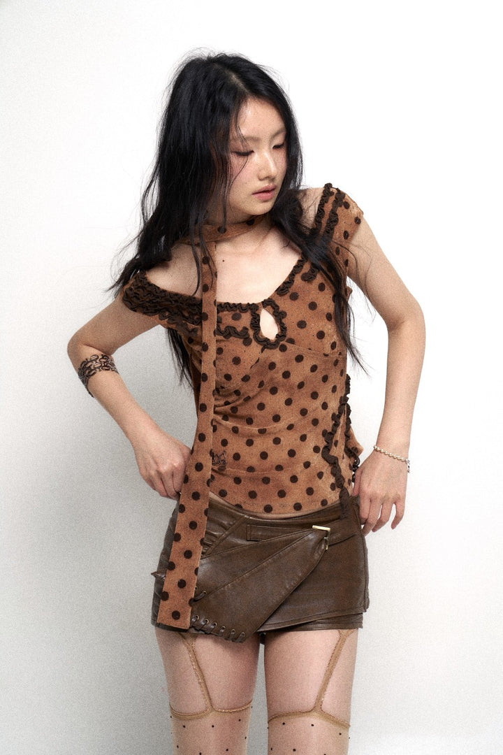 Polka Dot Top Brown