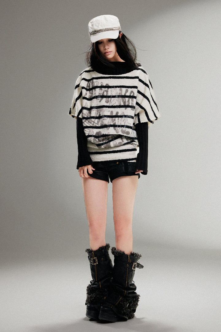 Striped Batwing Sweater