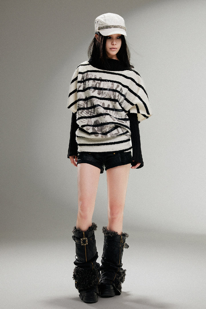 Striped Batwing Sweater