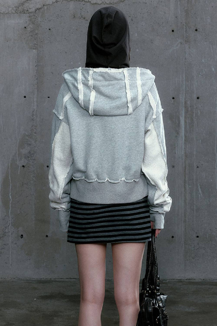 Distressed Patch Hoodie