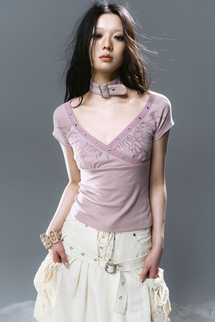 V-Neck Butterfly Shirt