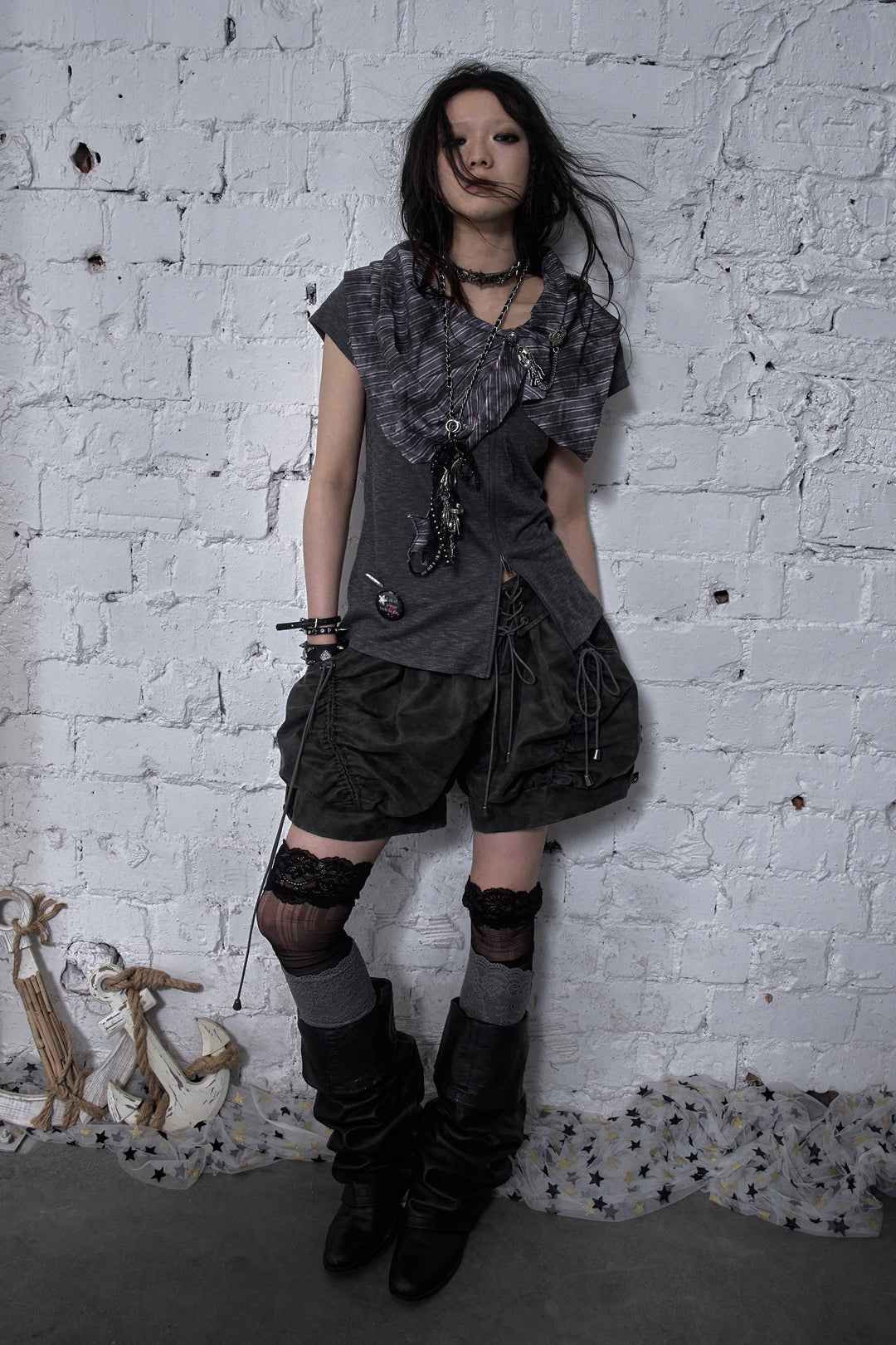 Lace-Up Utility Shorts