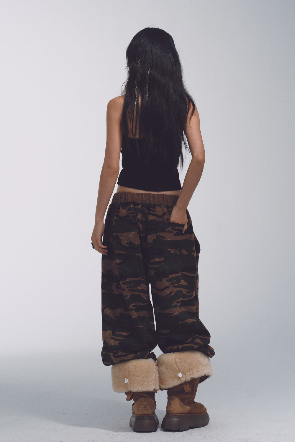 Wide-Leg Camo Sweatpants