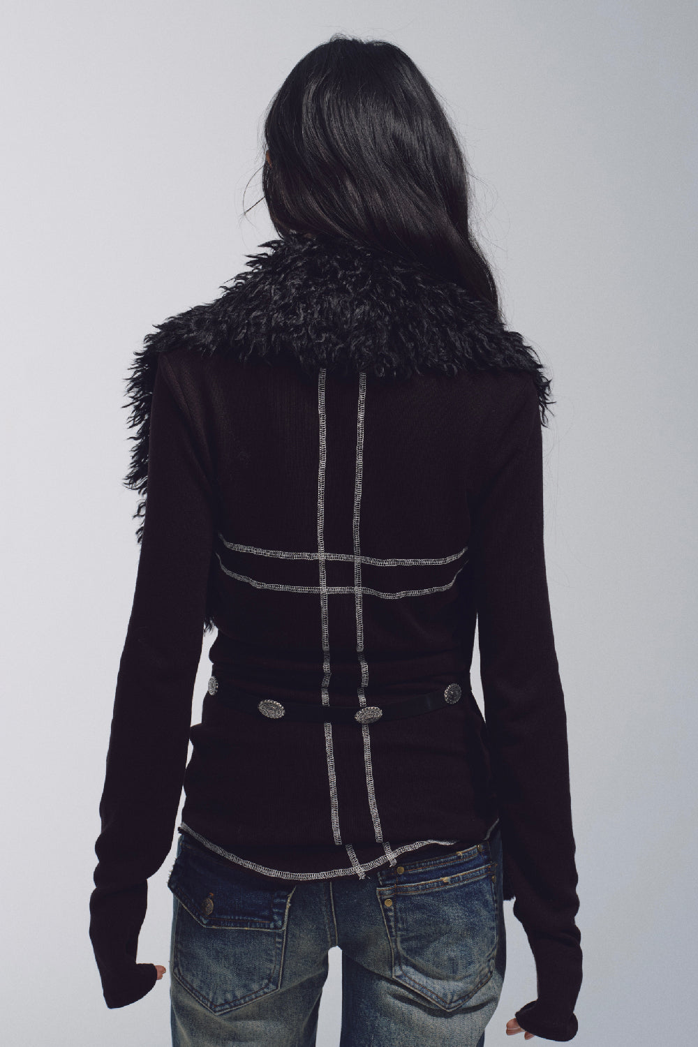 Asymmetrical Fur Vest