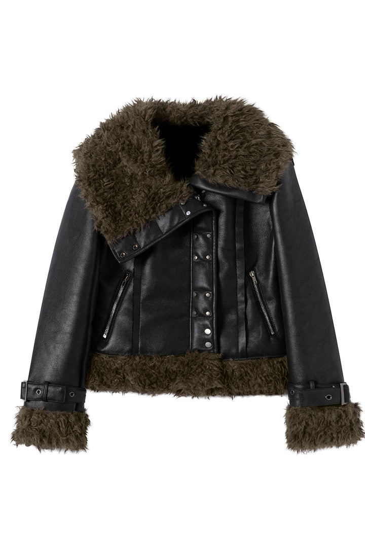 Noir Shearling Coat