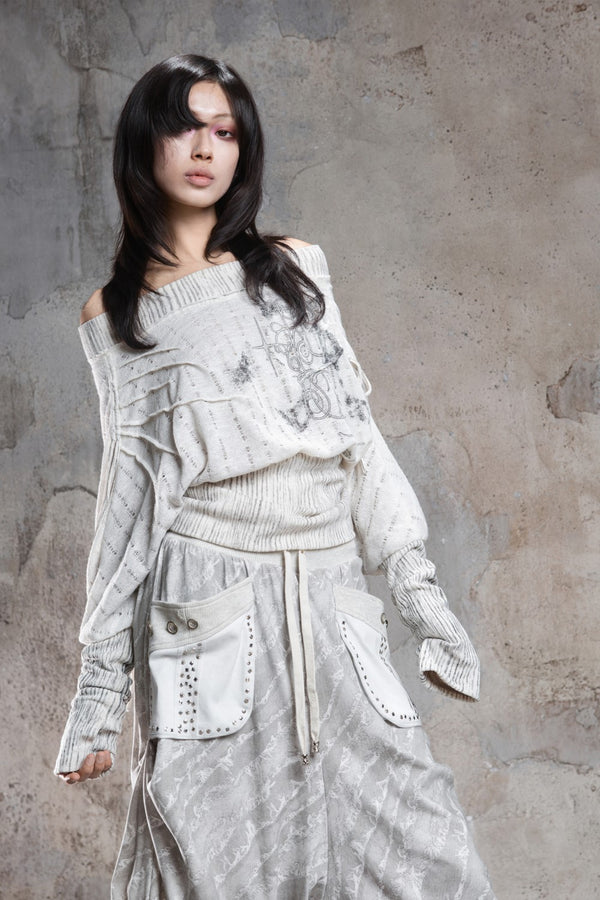 Off-Shoulder Cybersigilism Shirt