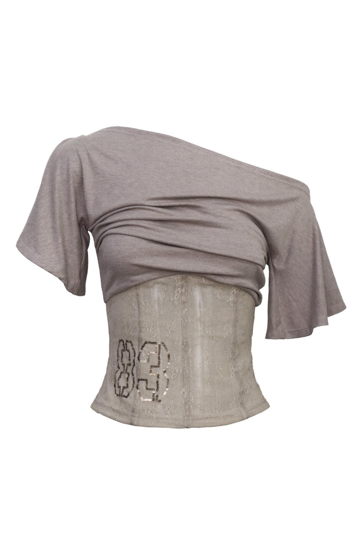 Off-Shoulder Lace Corset Top