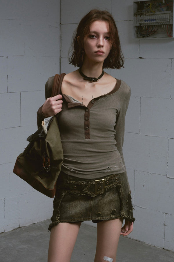 Knit Henley T-Shirt
