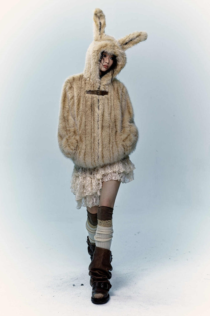 Fur Bunny Ear Coat