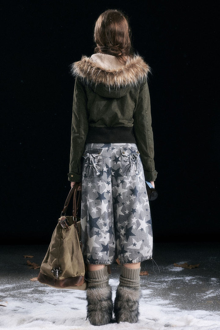 Vintage Army Fur Jacket