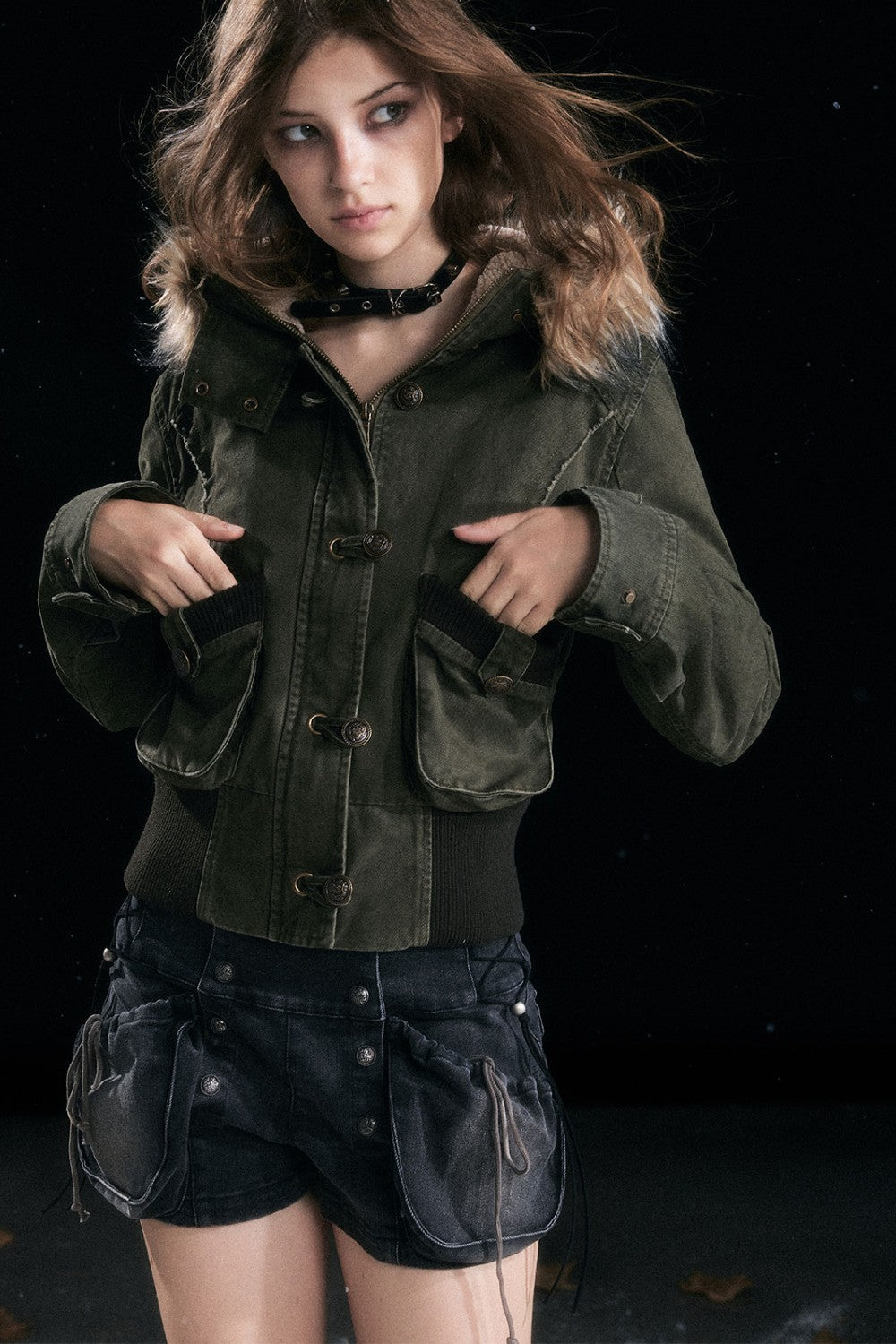 Vintage Army Fur Jacket