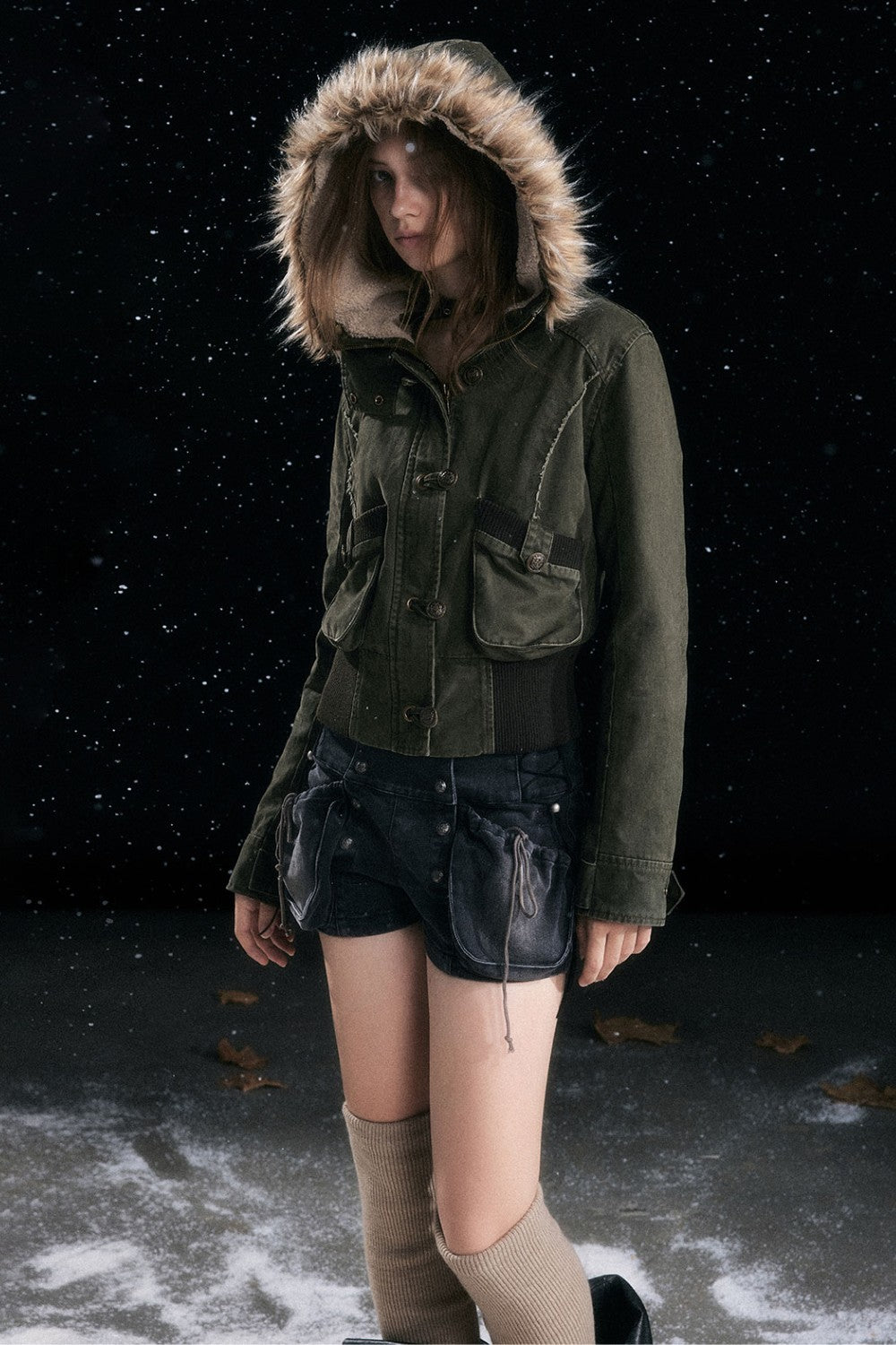 Vintage Army Fur Jacket