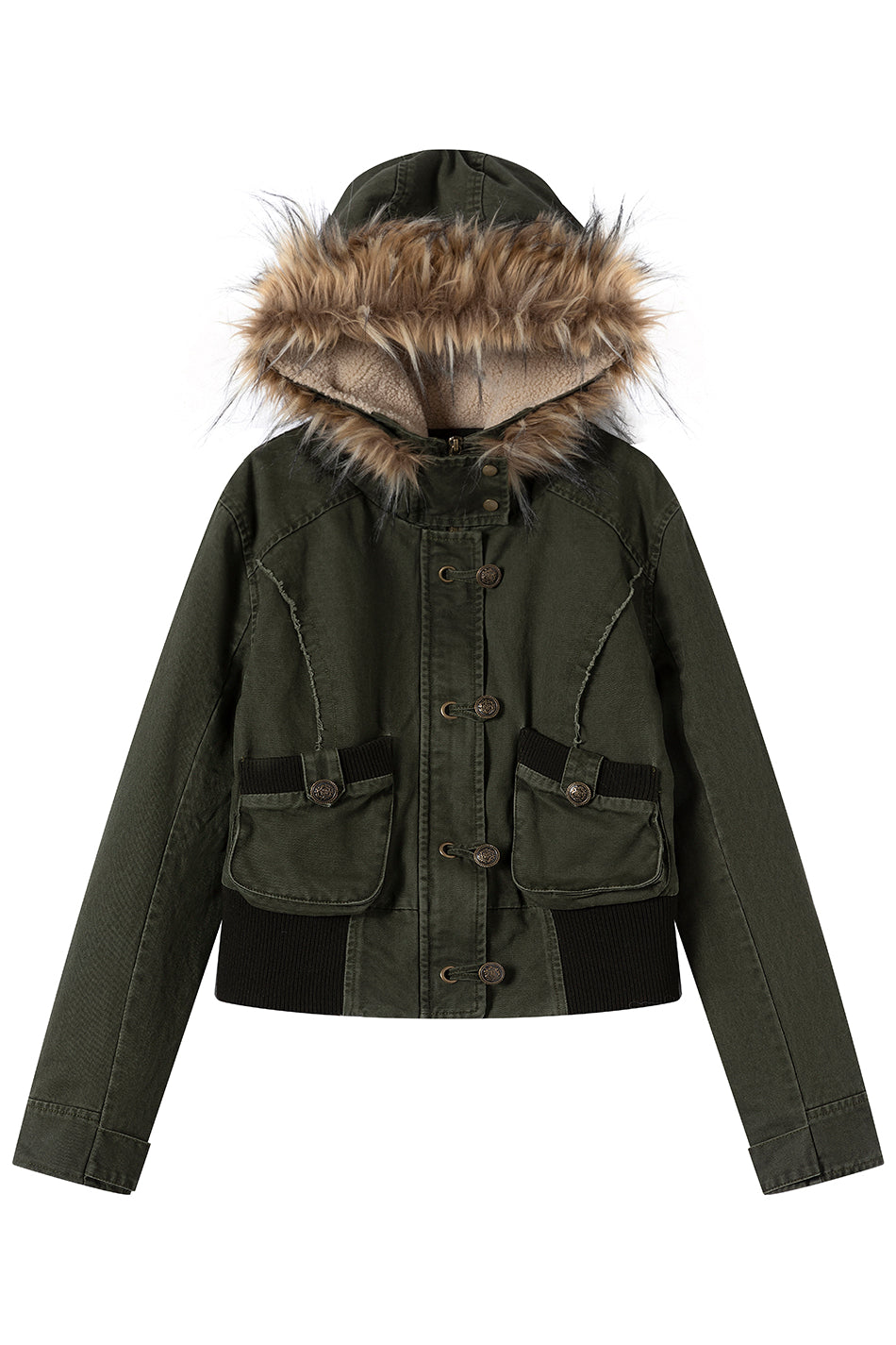 Vintage Army Fur Jacket