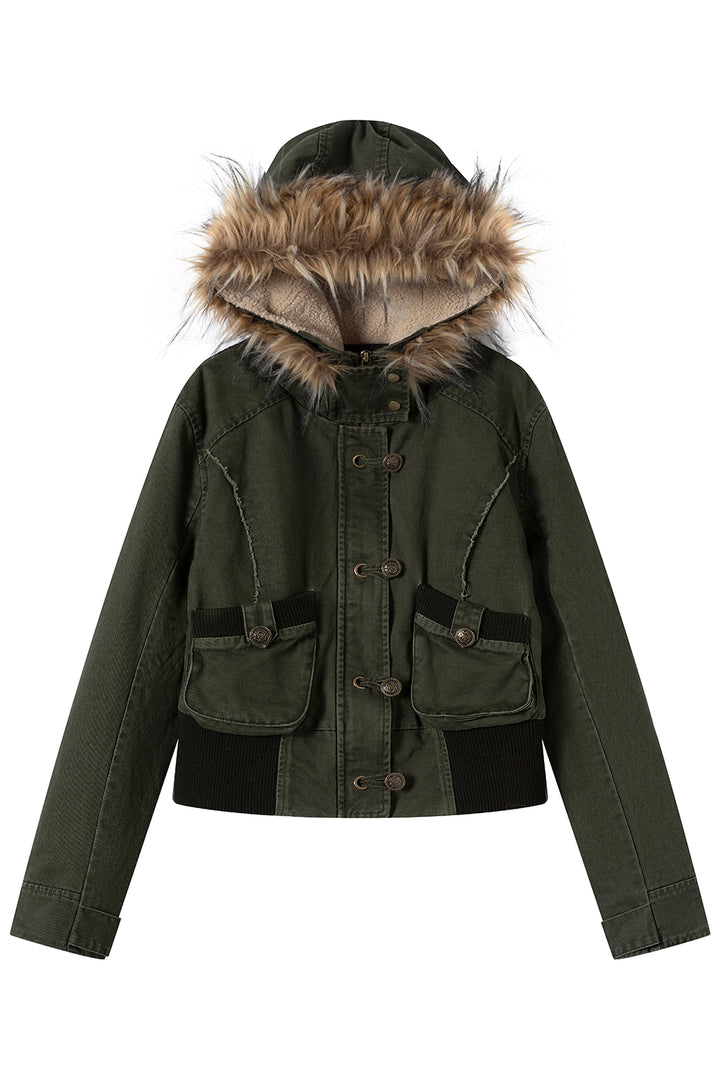 Vintage Army Fur Jacket