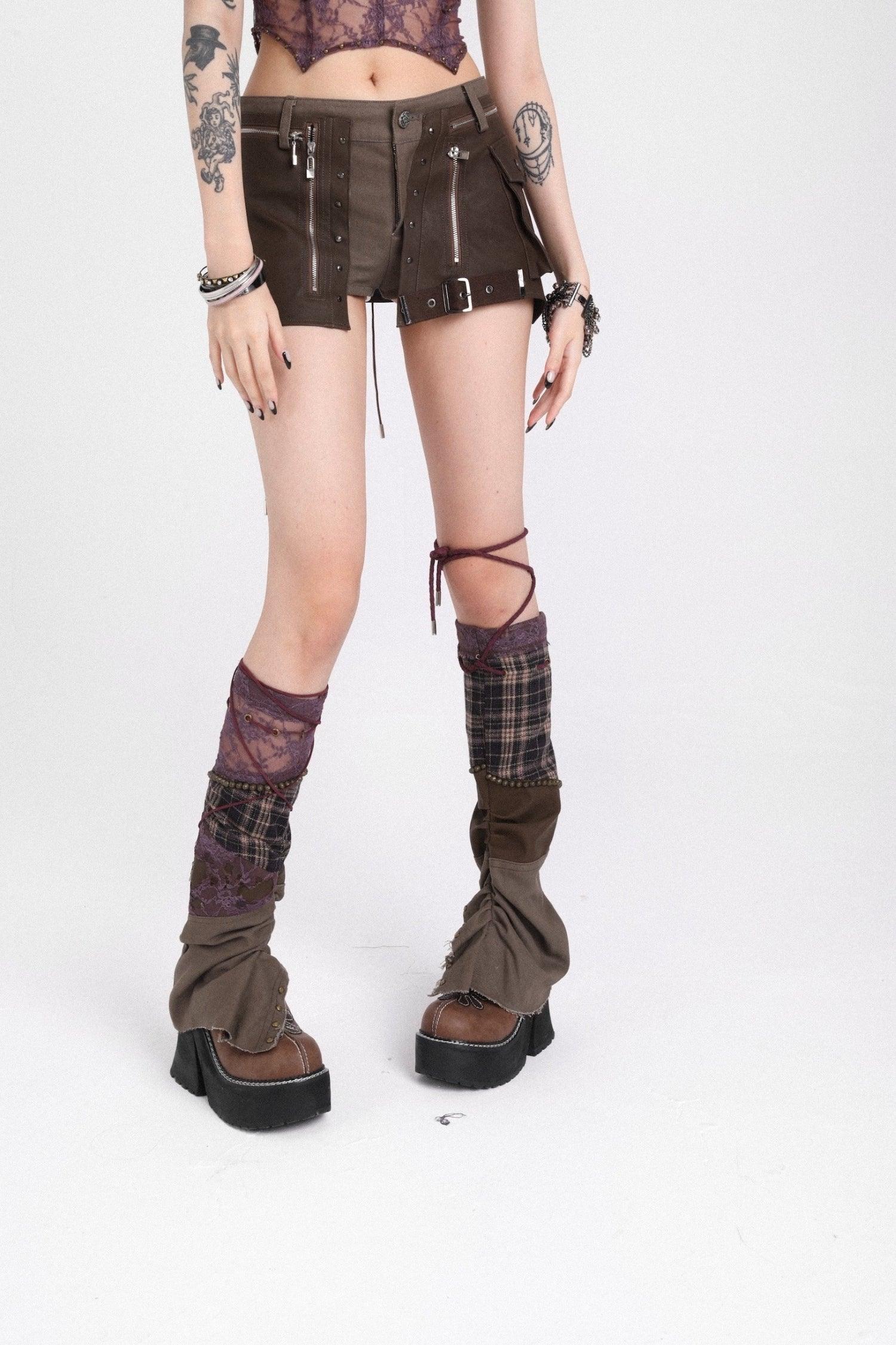 Patched Rivet Leg Sleeves - Pixie Rebels