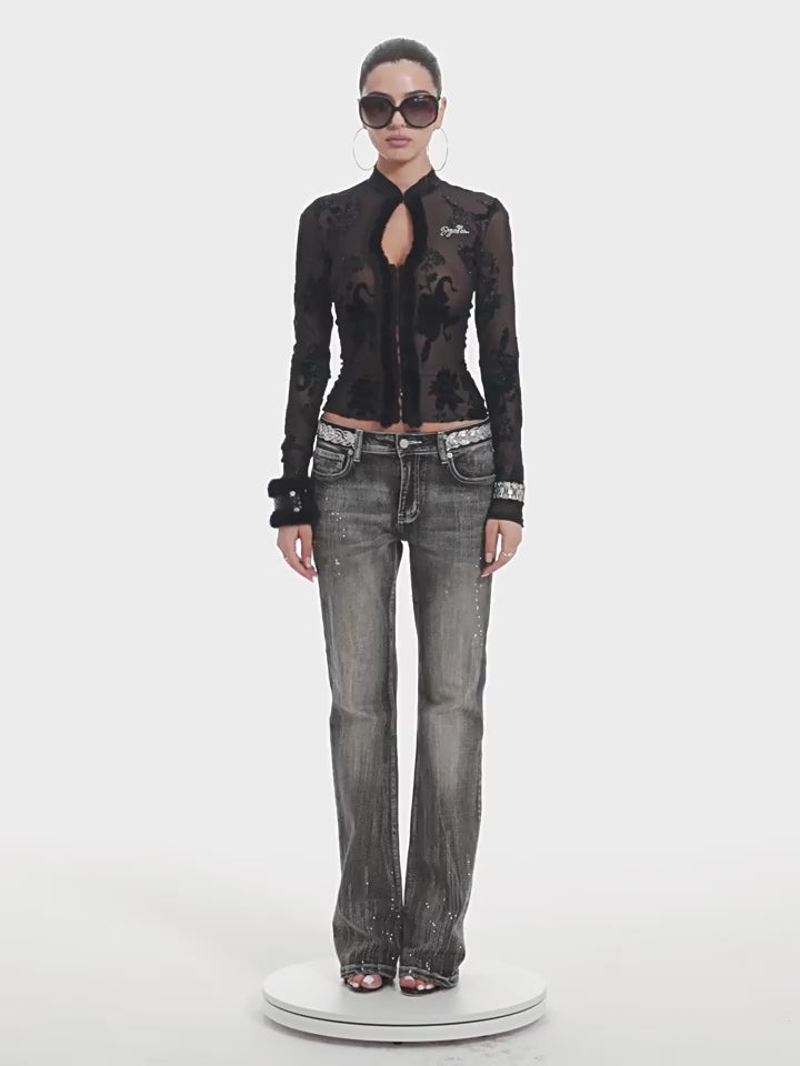 Alba Sheer Floral Cardigan