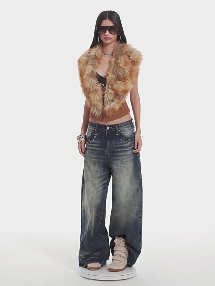 Bianca Open-Back Fur Gilet