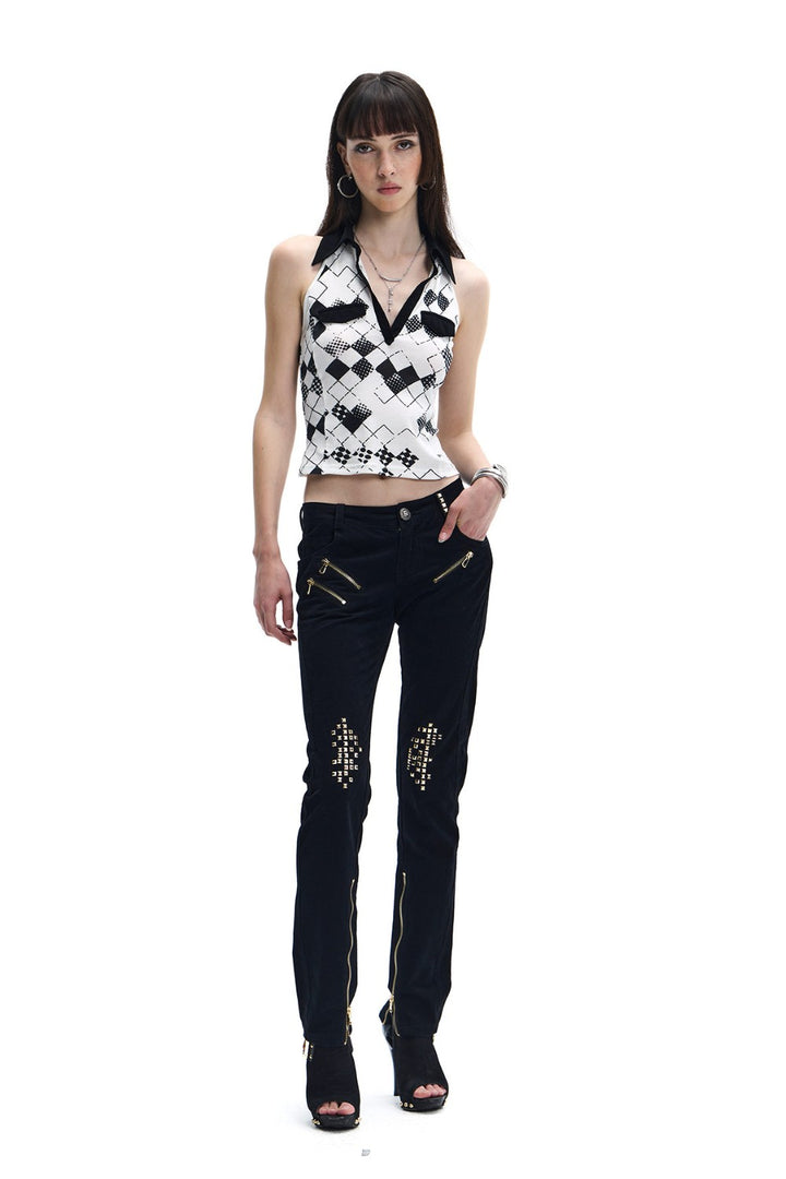 Vintage Argyle Collared Top