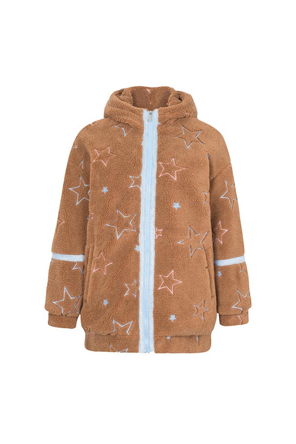 Brown Stellar Padded Winter Jacket with Ears - Pixie Rebels
